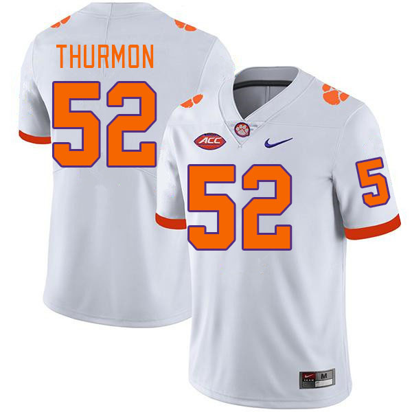 Men #52 Elyjah Thurmon Clemson Tigers College Football Jerseys Stitched-White